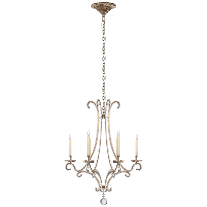 Oslo Six Light Chandelier, Burnished Silver Leaf Main Image.jpg