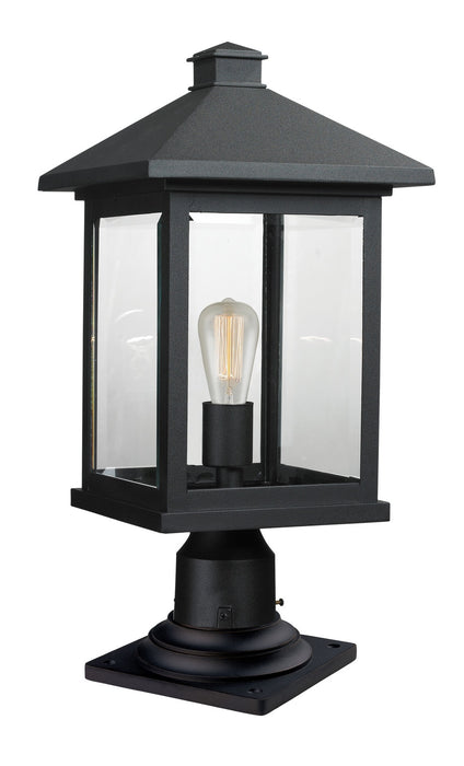 Z-Lite 531PHBR-533PM-BK Portland One Light Outdoor Pier Mount, Black Main Image.jpg