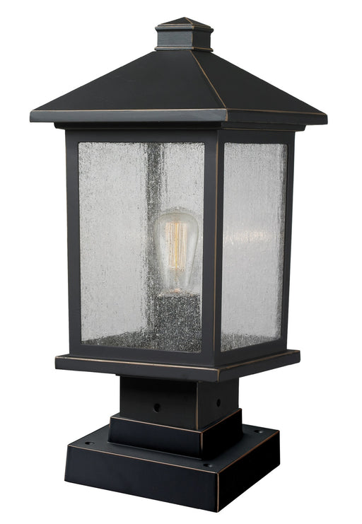 Z-Lite 531PHMS-SQPM-ORB Portland One Light Outdoor Pier Mount, Oil Rubbed Bronze Main Image.jpg