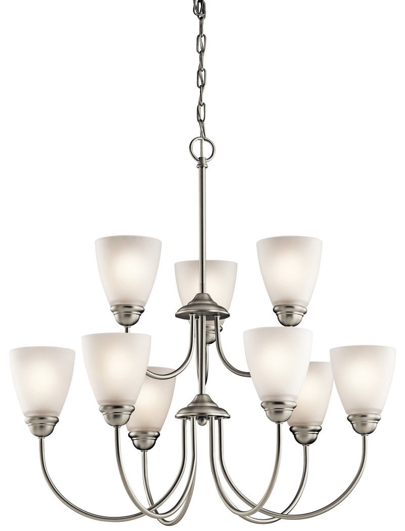 Kichler 43639NI Nine Light Chandelier, Brushed Nickel