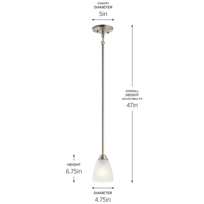 Kichler 43640NI One Light Mini Pendant, Brushed Nickel (4)