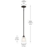 Kichler 43640OZ One Light Mini Pendant, Olde Bronze (4)