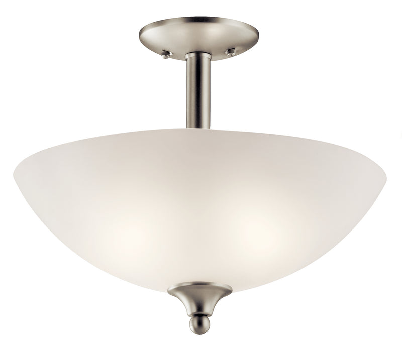 Kichler 43641NI Two Light Pendant/Semi Flush, Brushed Nickel