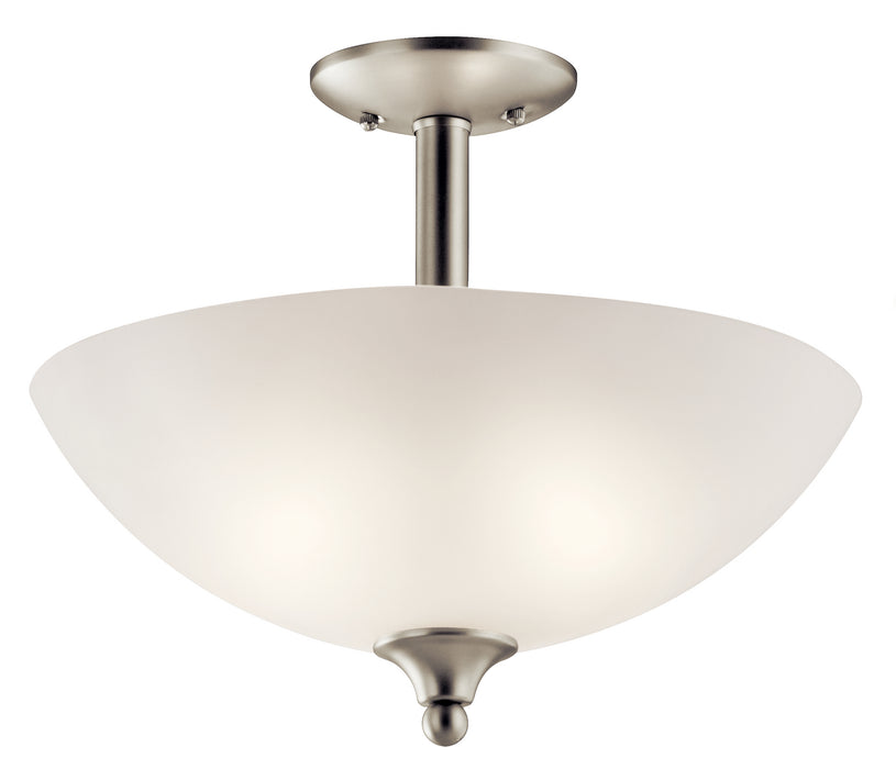 Kichler 43641NI Jolie Two Light Pendant/Semi Flush Mount, Brushed Nickel Main Image.jpg