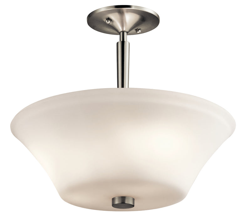 Kichler 43669NI Aubrey Three Light Semi Flush Mount, Brushed Nickel Main Image.jpg