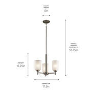 Kichler 43670NI Three Light Mini Chandelier, Brushed Nickel (2)