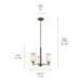 Kichler 43670NI Three Light Mini Chandelier, Brushed Nickel (2)