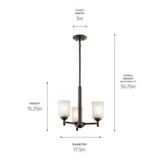 Kichler 43670OZ Three Light Mini Chandelier, Olde Bronze (2)