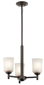Kichler 43670OZ Three Light Mini Chandelier, Olde Bronze