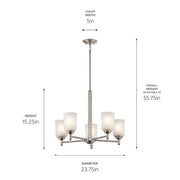 Kichler 43671NI Five Light Chandelier, Brushed Nickel (2)