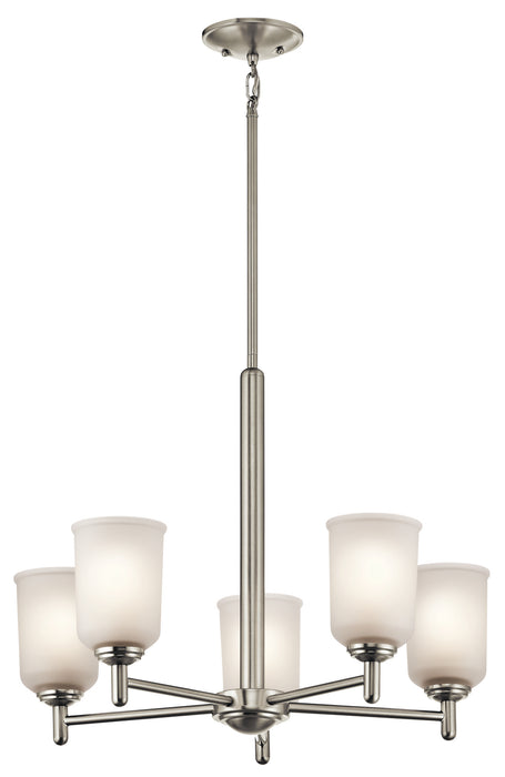 Kichler 43671NI Shailene Five Light Chandelier, Brushed Nickel Main Image.jpg