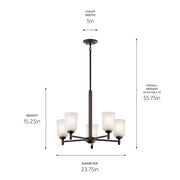 Kichler 43671OZ Five Light Chandelier, Olde Bronze (2)