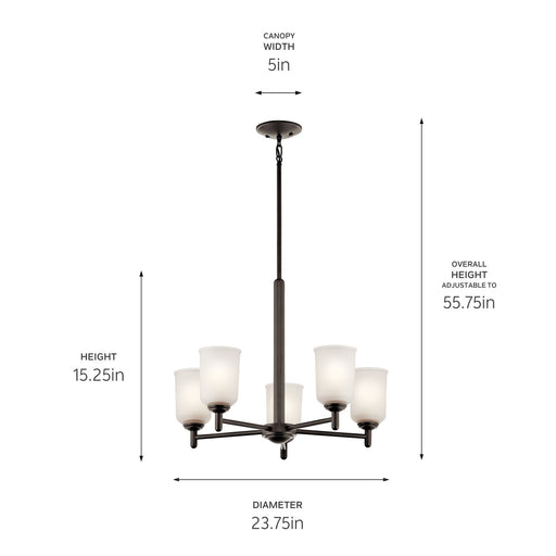 Kichler 43671OZ Five Light Chandelier, Olde Bronze (2)