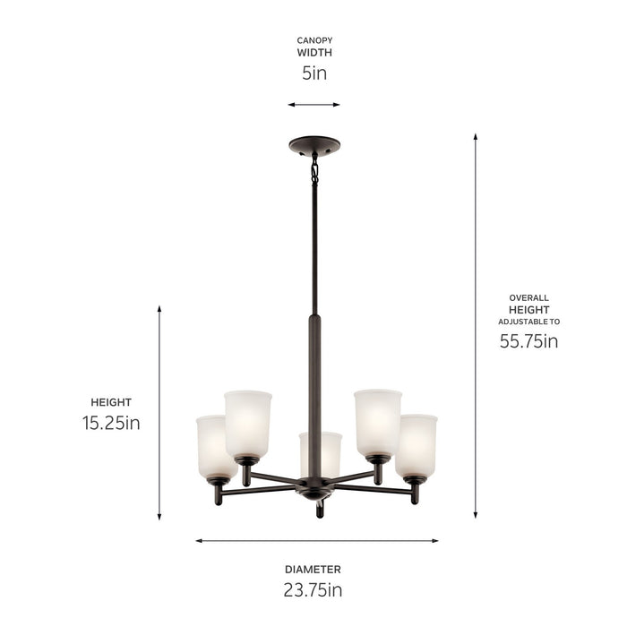 Kichler 43671OZ Five Light Chandelier, Olde Bronze (2)