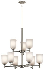 Kichler 43672NI Nine Light Chandelier, Brushed Nickel