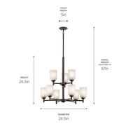 Kichler 43672OZ Nine Light Chandelier, Olde Bronze (2)