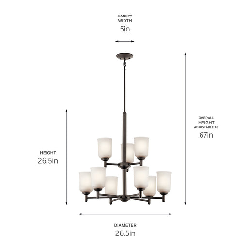 Kichler 43672OZ Nine Light Chandelier, Olde Bronze (2)