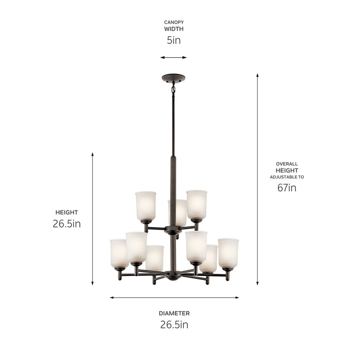 Kichler 43672OZ Nine Light Chandelier, Olde Bronze (2)