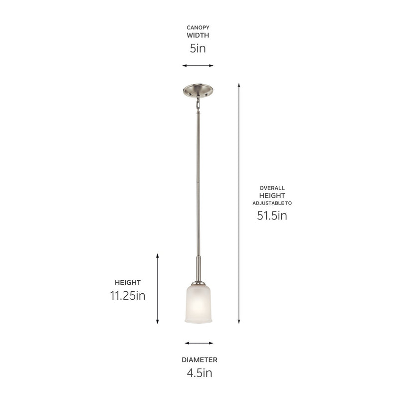 Kichler 43674NI One Light Mini Pendant, Brushed Nickel (2)
