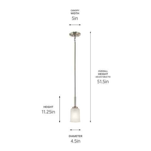 Kichler 43674NI One Light Mini Pendant, Brushed Nickel (2)