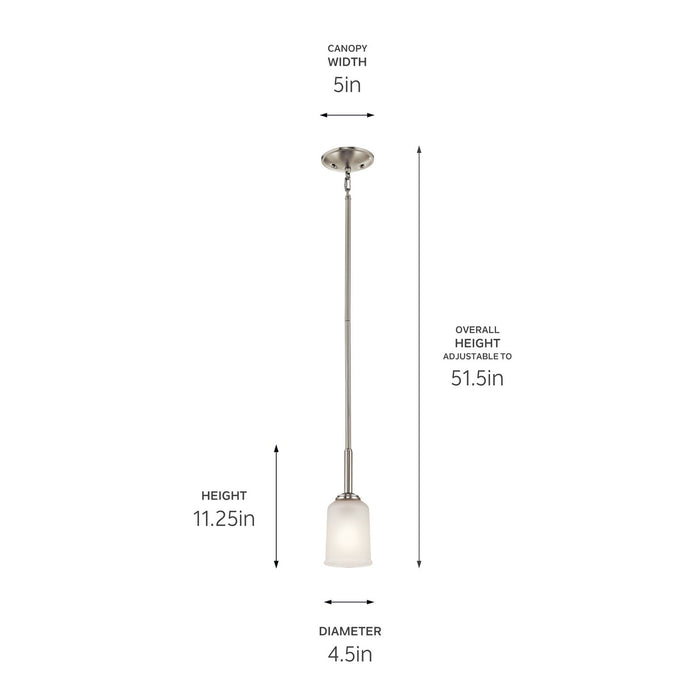Kichler 43674NI One Light Mini Pendant, Brushed Nickel (2)