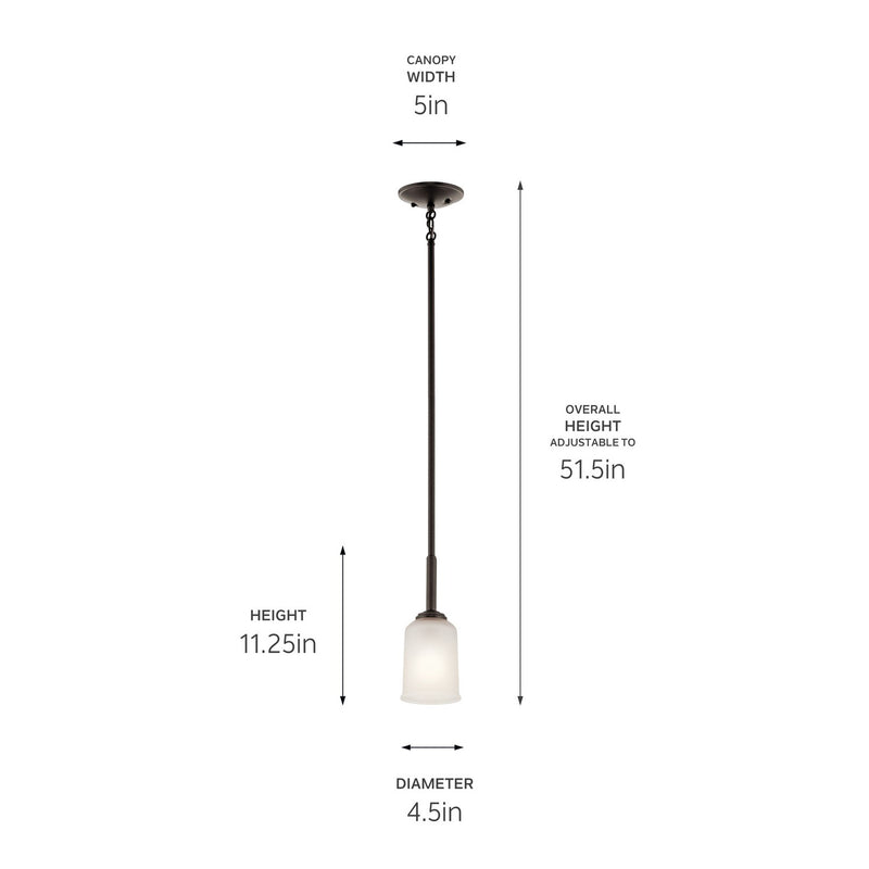 Kichler 43674OZ One Light Mini Pendant, Olde Bronze (2)