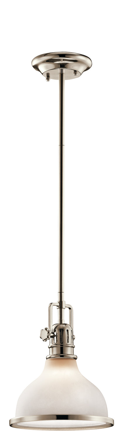 Kichler 43764PN One Light Mini Pendant, Polished Nickel