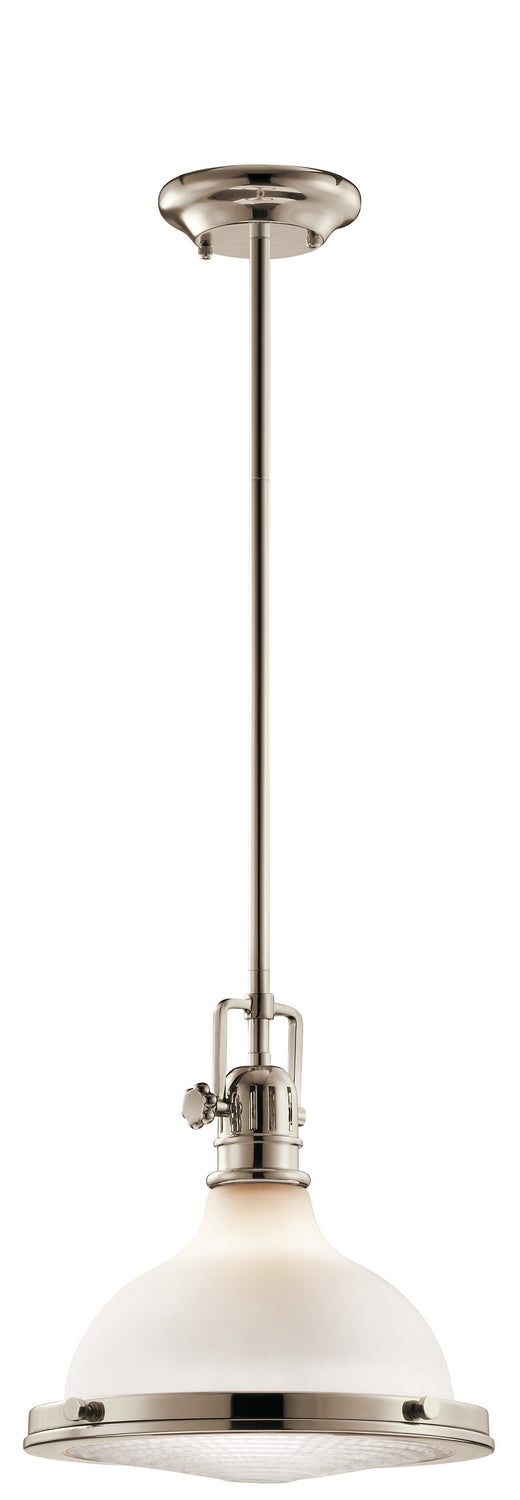 Kichler 43765PN One Light Pendant, Polished Nickel