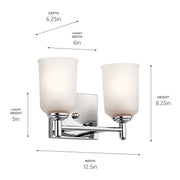 Kichler 45573CH Two Light Bath, Chrome (2)