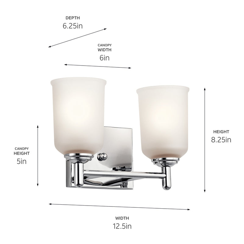 Kichler 45573CH Two Light Bath, Chrome (2)