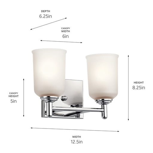 Kichler 45573CH Two Light Bath, Chrome (2)