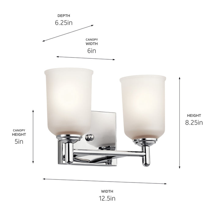 Kichler 45573CH Two Light Bath, Chrome (2)