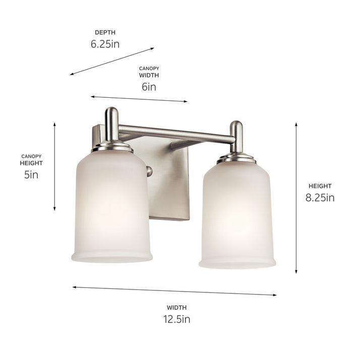 Kichler 45573NI Two Light Bath, Brushed Nickel (2)