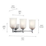Kichler 45574CH Three Light Bath, Chrome (2)