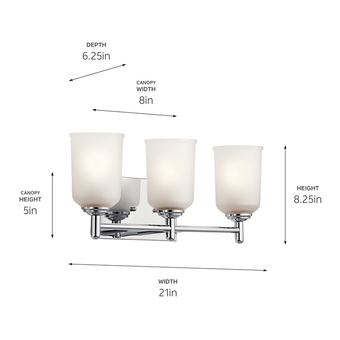 Kichler 45574CH Three Light Bath, Chrome (2)