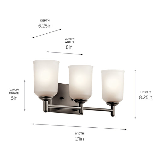 Kichler 45574OZ Three Light Bath, Olde Bronze (2)