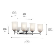 Kichler 45575CH Four Light Bath, Chrome (2)
