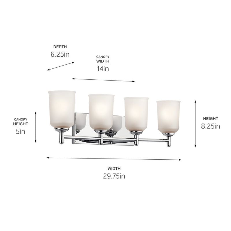 Kichler 45575CH Four Light Bath, Chrome (2)