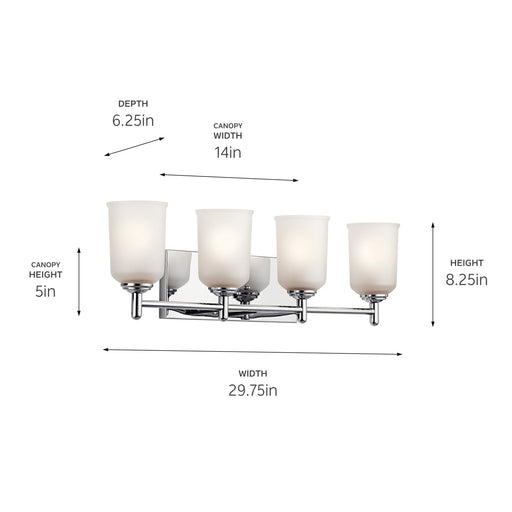 Kichler 45575CH Four Light Bath, Chrome (2)