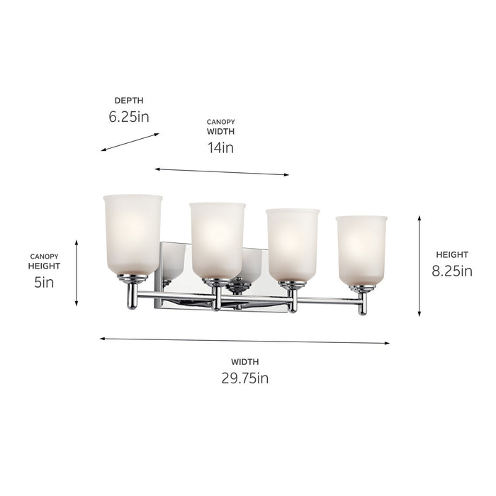 Kichler 45575CH Four Light Bath, Chrome (2)