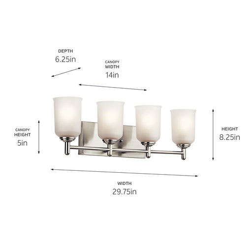 Kichler 45575NI Four Light Bath, Brushed Nickel (2)