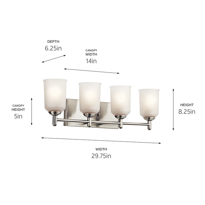 Kichler 45575NI Four Light Bath, Brushed Nickel (2)