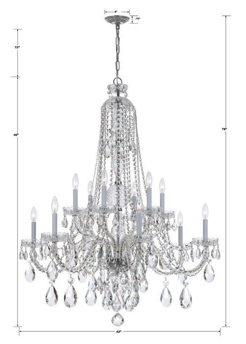 Crystorama 1114-CH-CL-MWP Traditional Crystal 12 Light Chandelier Polished Chrome Alternate Image 2.jpg