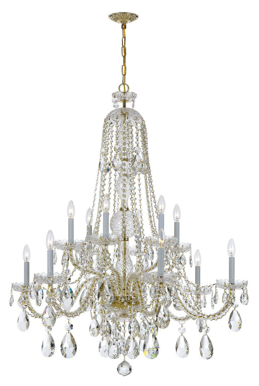 Crystorama 1114-PB-CL-MWP Traditional Crystal 12 Light Chandelier Polished Brass Main Image.jpg