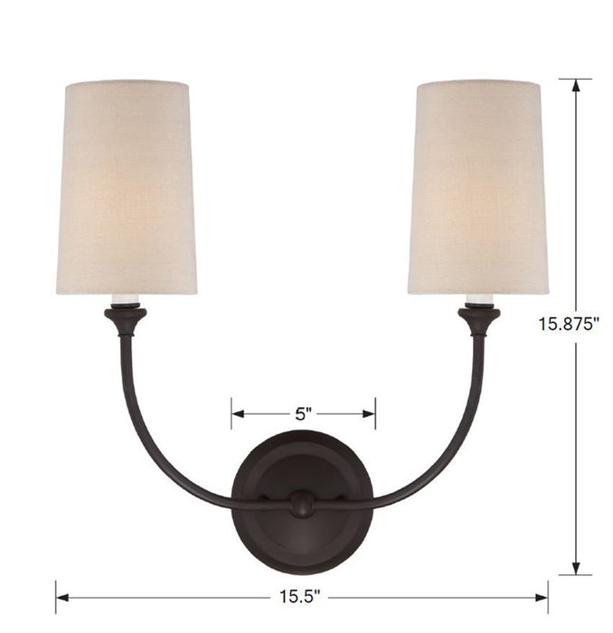 Crystorama 2242-DB Sylvan Two Light Wall Sconce Dark Bronze Alternate Image 4.jpg