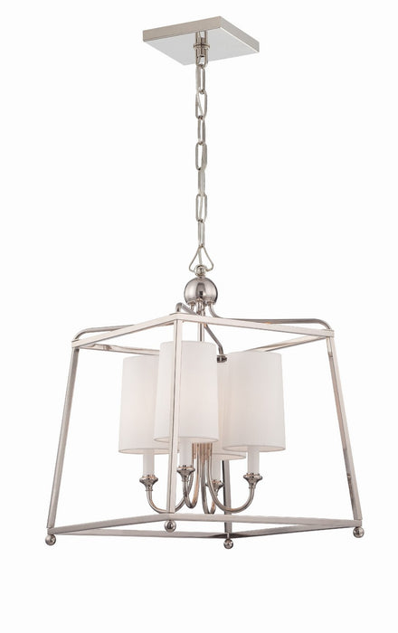 Crystorama 2245-PN Sylvan Four Light Chandelier Polished Nickel Main Image.jpg