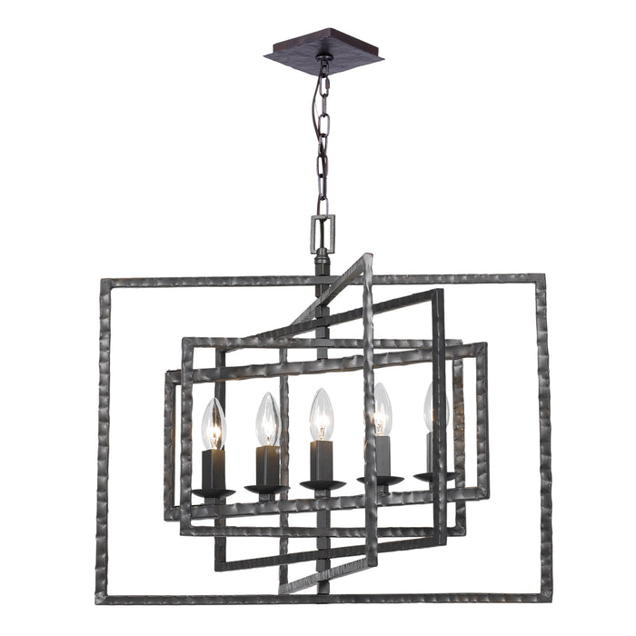Crystorama 336-RS Capri Five Light Chandelier Raw Steel Alternate Image.jpg
