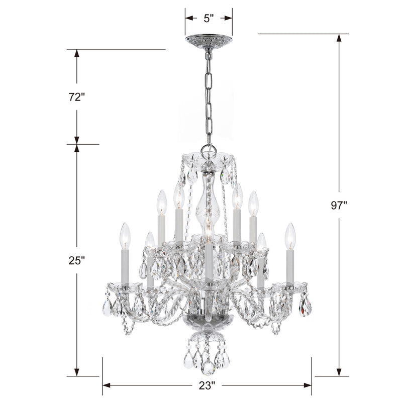 Crystorama 5080-CH-CL-MWP Traditional Crystal Ten Light Chandelier Polished Chrome Alternate Image 2.jpg