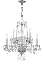 Crystorama 5080-CH-CL-S Traditional Crystal Ten Light Chandelier Polished Chrome Main Image.jpg