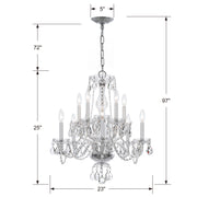 Crystorama 5080-CH-CL-SAQ Traditional Crystal Ten Light Chandelier Polished Chrome Alternate Image.jpg